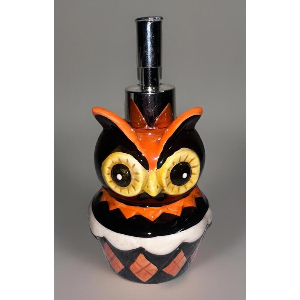 Johanna Parker Retro Halloween OWL Cupcake Soap Dispenser Vintage Style NEW